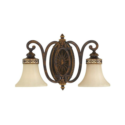 Drawing Room 2 Light Wall Light - Walnut with traditional Edwardian style