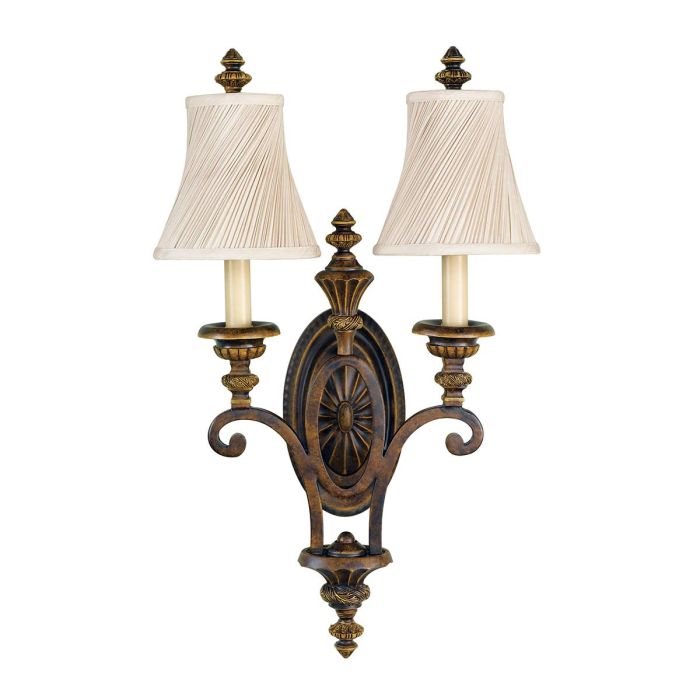Drawing Room 2 Light Wall Light - Walnut