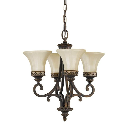 Drawing Room 4 Light Chandelier - Walnut