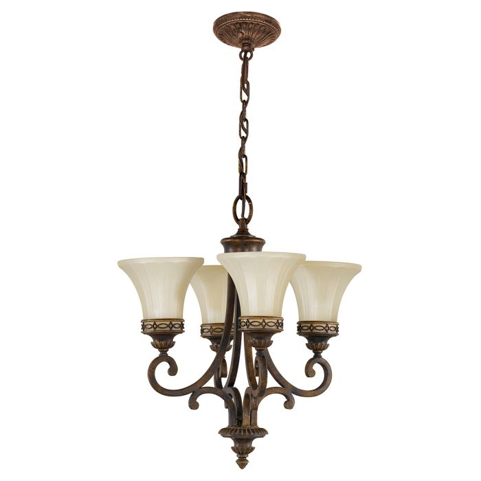 Drawing Room 4 Light Chandelier - Walnut