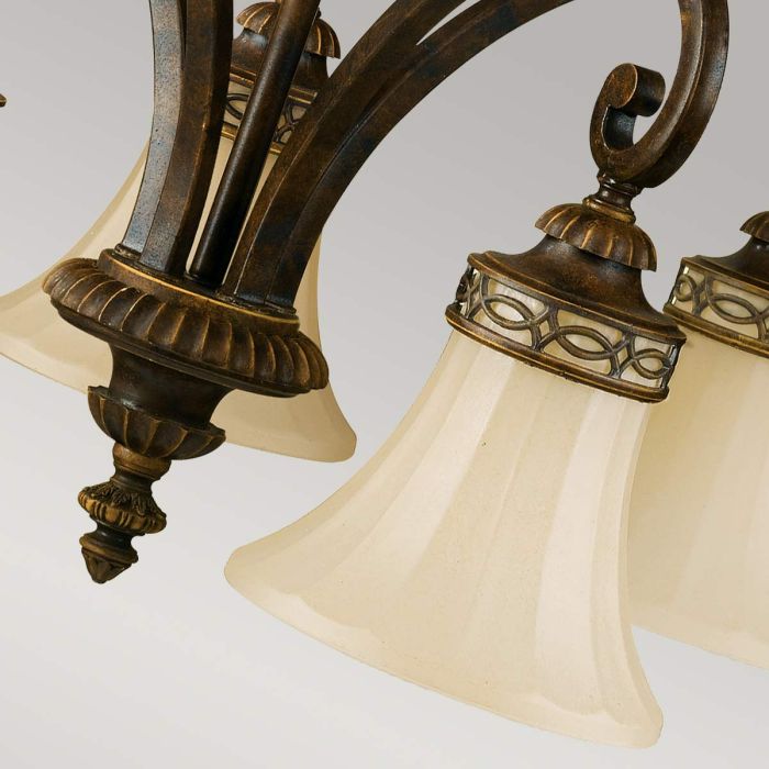 Drawing Room 5 Light Chandelier - Walnut