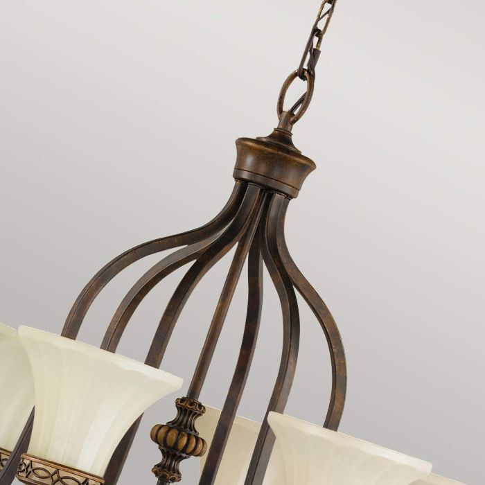 Drawing Room 6 Light Chandelier - Walnut