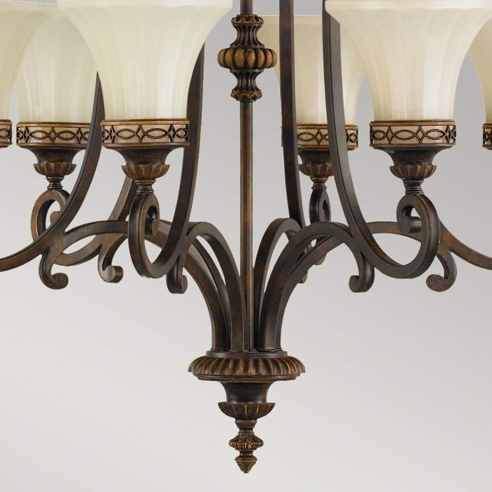 Drawing Room 6 Light Chandelier - Walnut