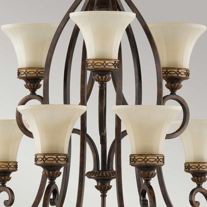 Drawing Room 9 Light Chandelier - Walnut