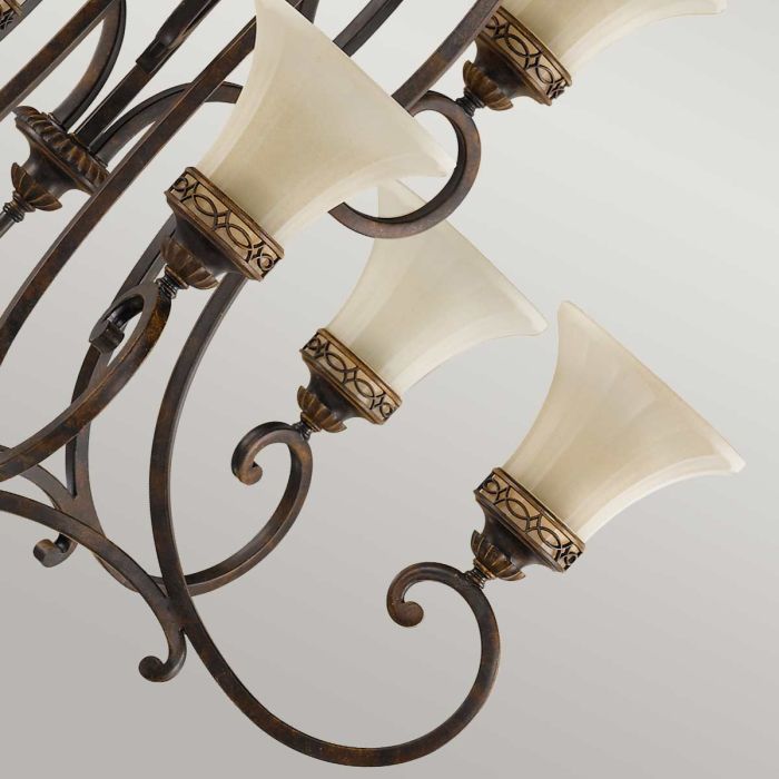 Drawing Room 9 Light Chandelier - Walnut