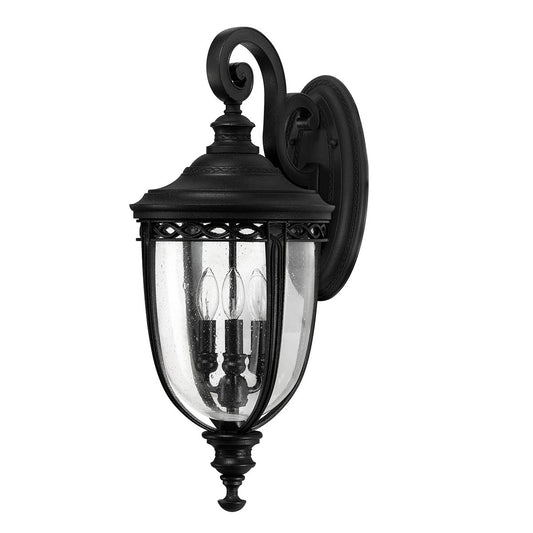 English Bridle 3 Light Large Wall Lantern – Black