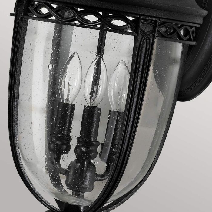 English Bridle 3 Light Large Wall Lantern - Black