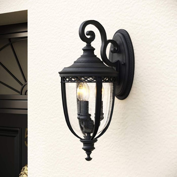 English Bridle 3 Light Large Wall Lantern - Black