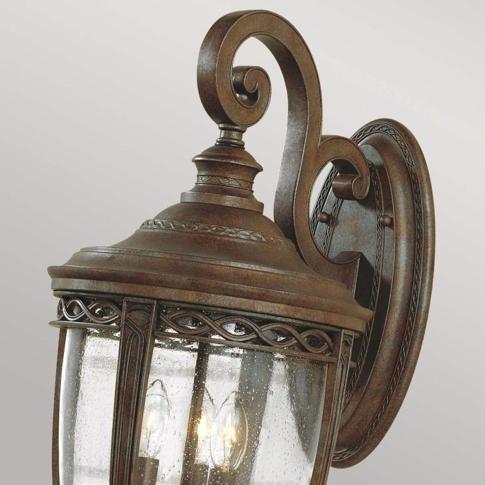 English Bridle 3 Light Large Wall Lantern - British Bronze