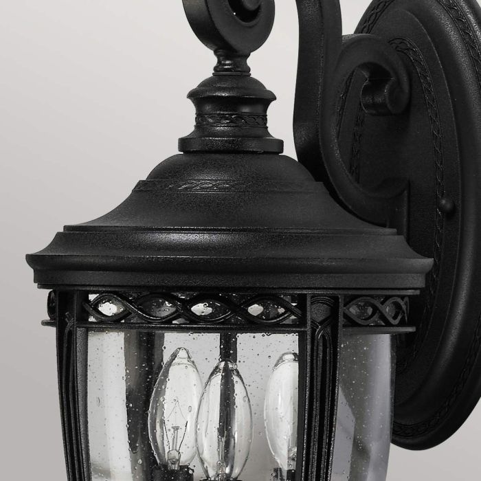 English Bridle 3 Light Medium Wall Lantern - Black