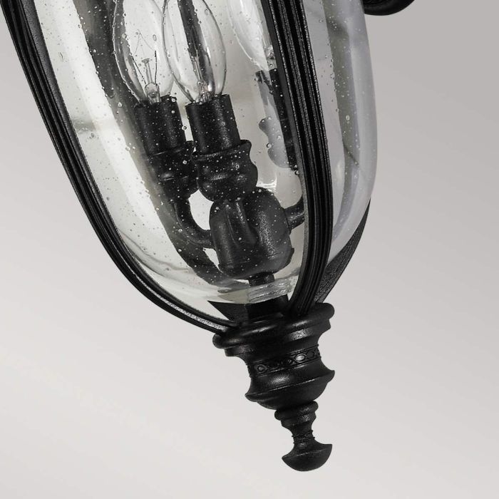 English Bridle 3 Light Medium Wall Lantern - Black