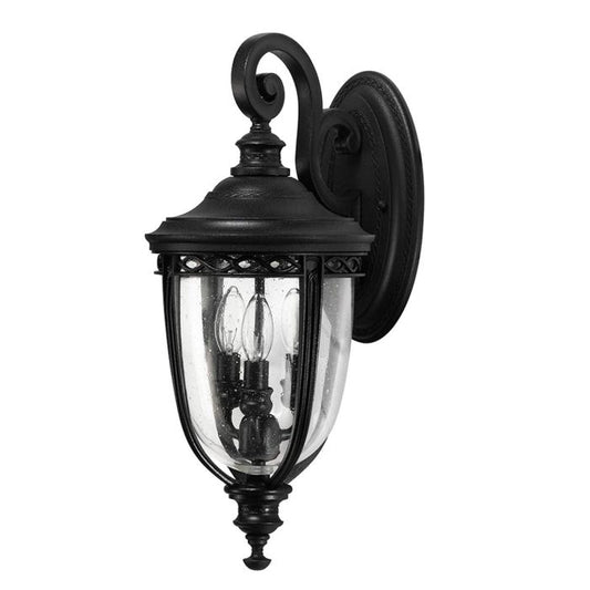 English Bridle 3 Light Medium Wall Lantern - Black