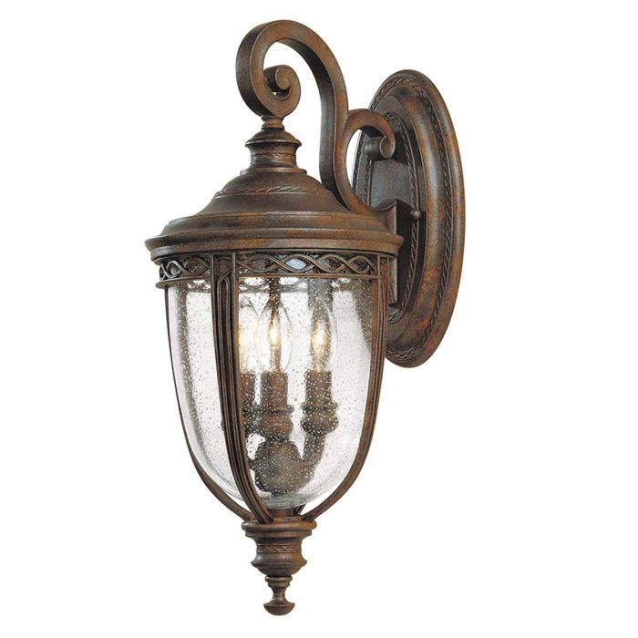 English Bridle 3 Light Medium Wall Lantern - British Bronze