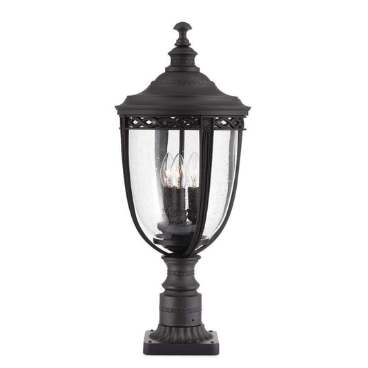 English Bridle 3 Light Large Pedestal - Black