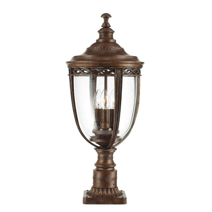 English Bridle 3 Light Large Pedestal - British Bronze
