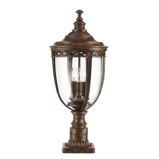 English Bridle 3 Light Large Pedestal - British Bronze