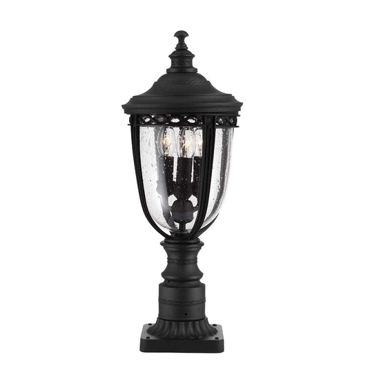 English Bridle 3 Light Medium Pedestal – Black