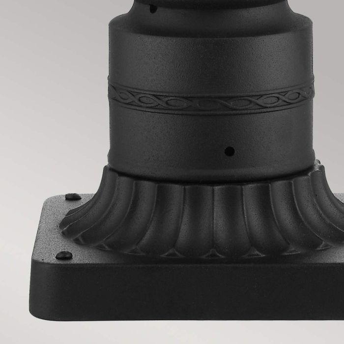 English Bridle 3 Light Medium Pedestal - Black