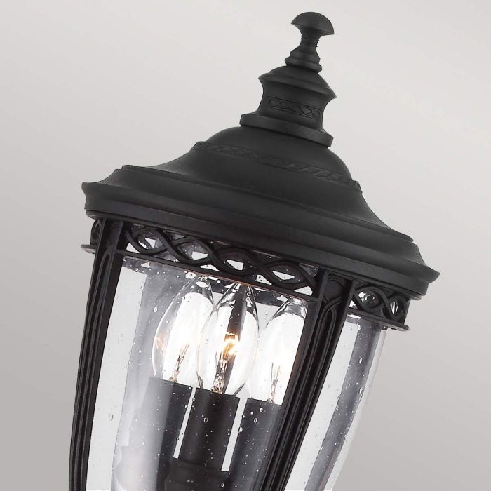 English Bridle 3 Light Medium Pillar Lantern - Black
