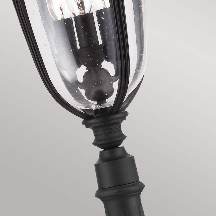 English Bridle 3 Light Medium Pillar Lantern - Black
