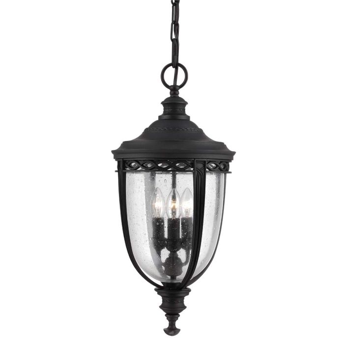 English Bridle 3 Light Large Chain Lantern - Black