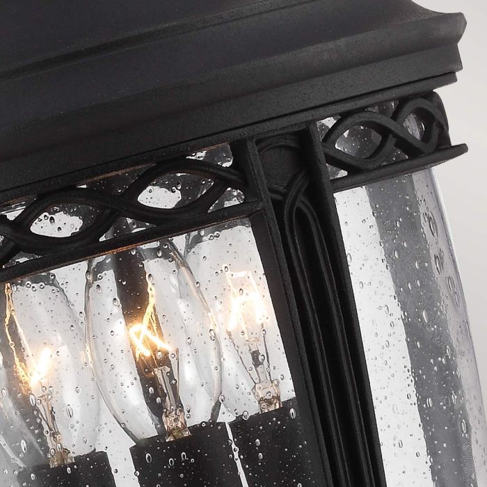 English Bridle 3 Light Medium Chain Lantern - Black