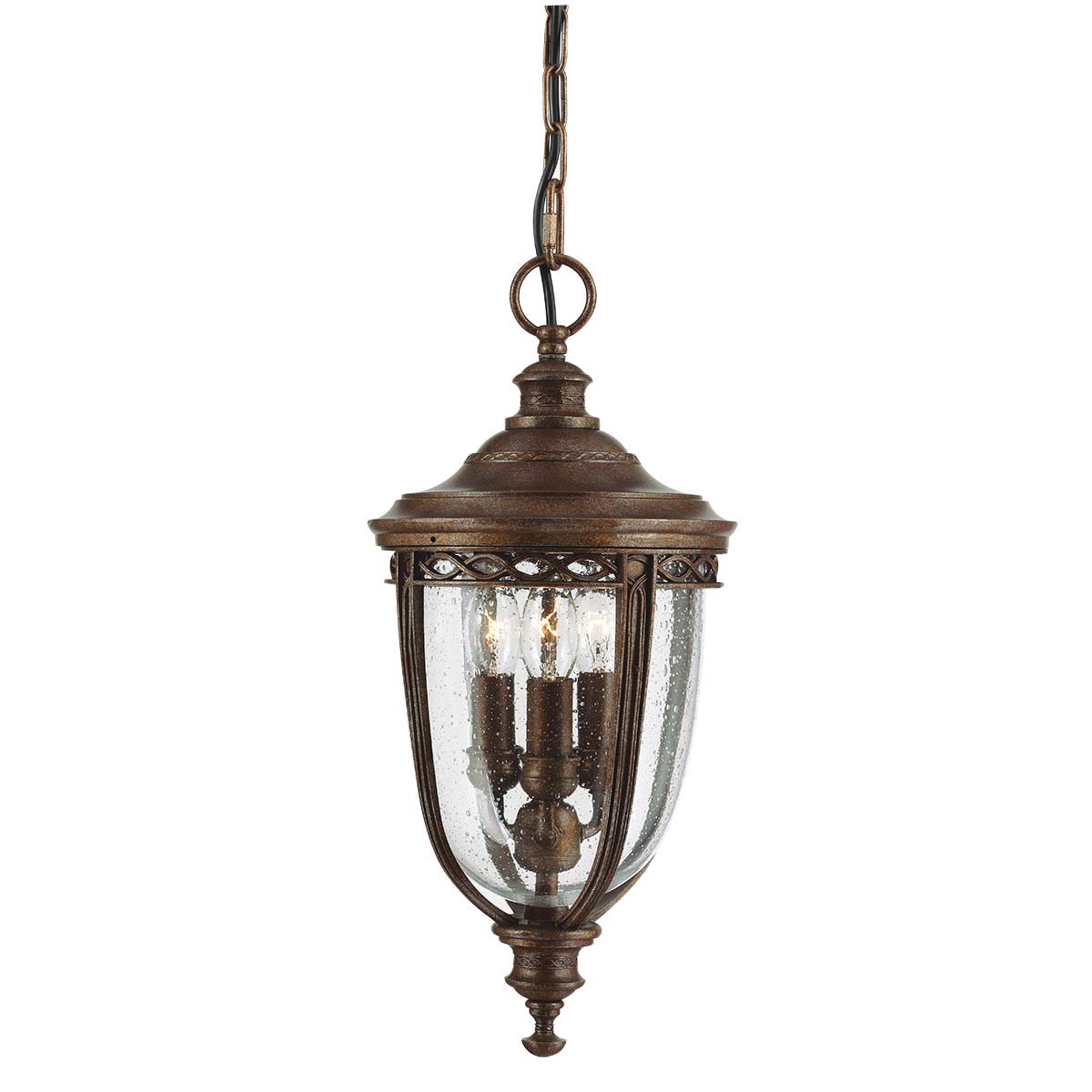 English Bridle 3 Light Medium Chain Lantern – British Bronze