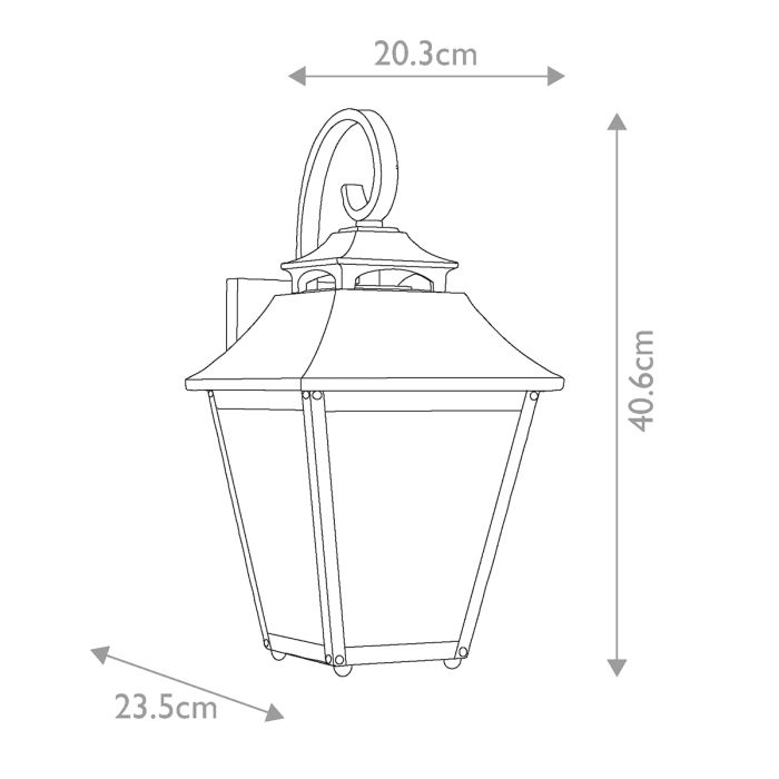 Galena 1 Light Medium Wall Lantern - Sable