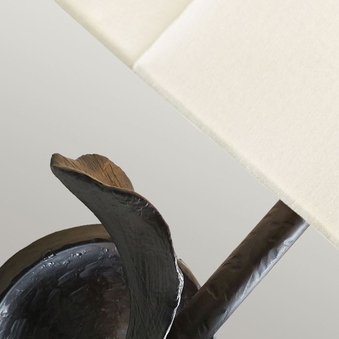 Georgia 1 Light Wall Light - Aged Iron and off white cotton shade