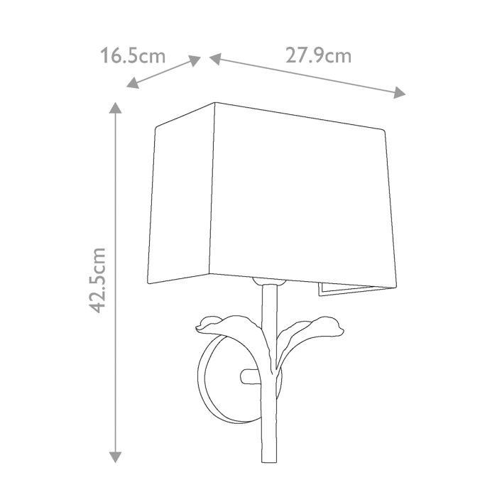 Georgia 1 Light Wall Light - Aged Iron and off white cotton shade