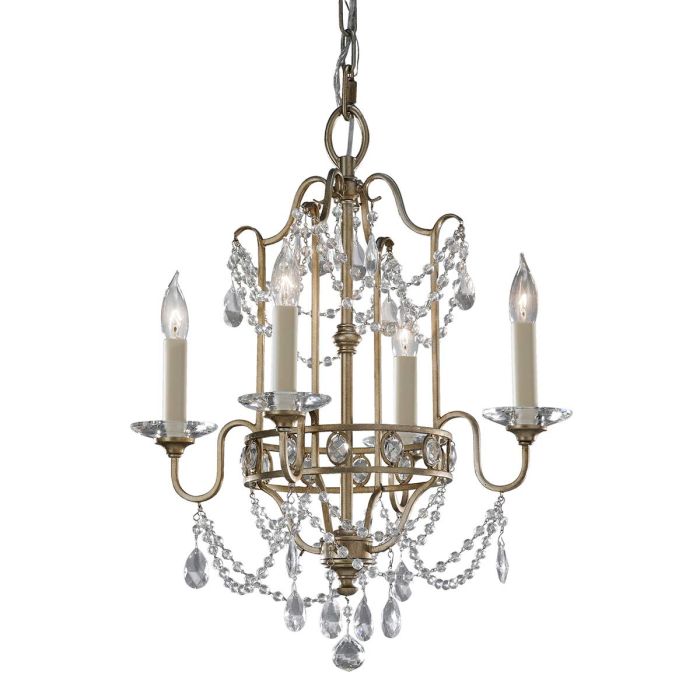 Gianna 4 Light Chandelier - Gilded Silver