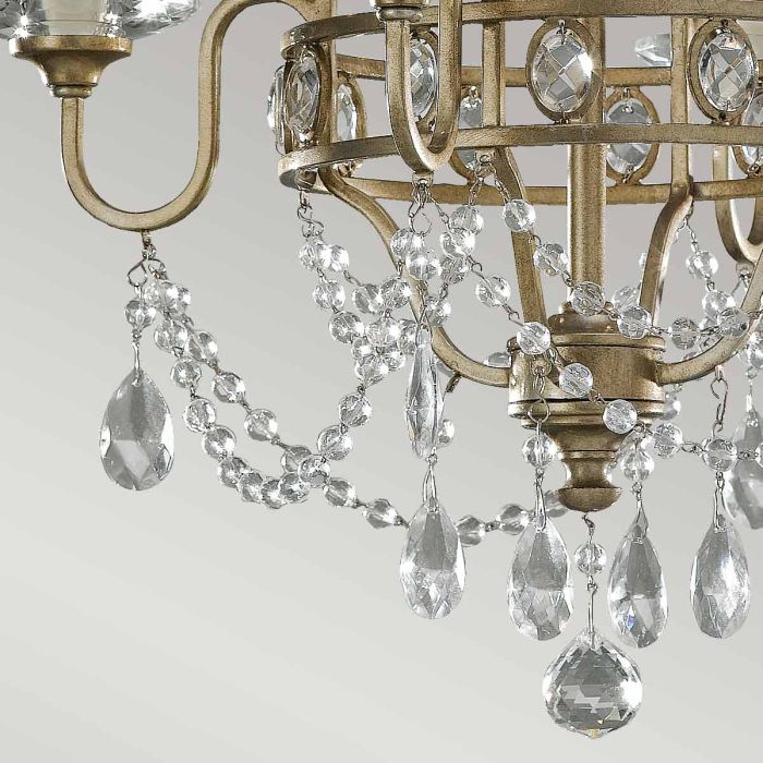 Gianna 4 Light Chandelier - Gilded Silver