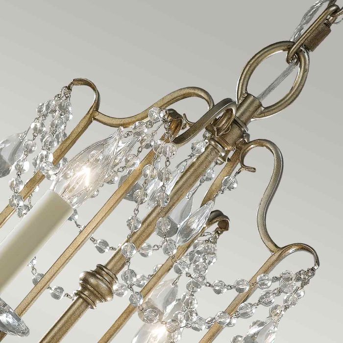 Gianna 4 Light Chandelier - Gilded Silver
