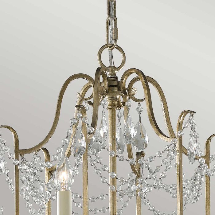 Gianna 6 Light Chandelier - Gilded Silver