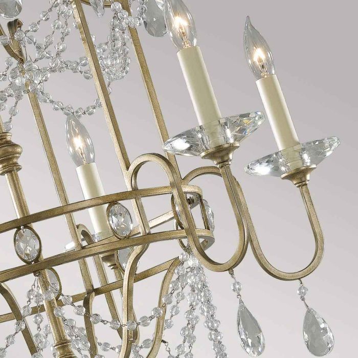 Gianna 6 Light Chandelier - Gilded Silver