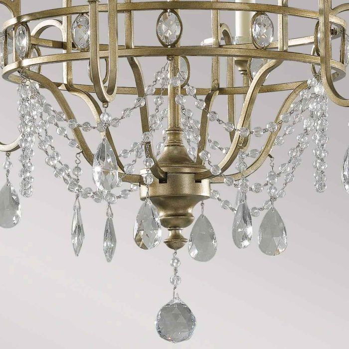 Gianna 6 Light Chandelier - Gilded Silver