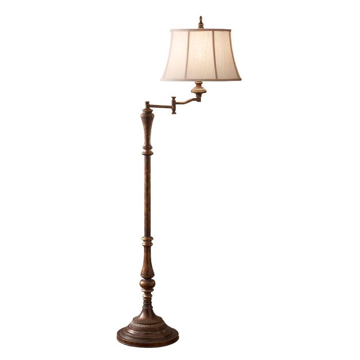 Gibson 1 Light Floor Lamp - Cambridge Crackle with Desert Shade