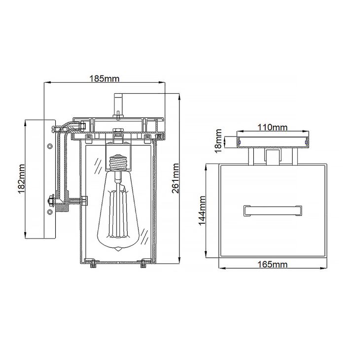 Glenview 1 Light Small Wall Lantern - Antique Bronze