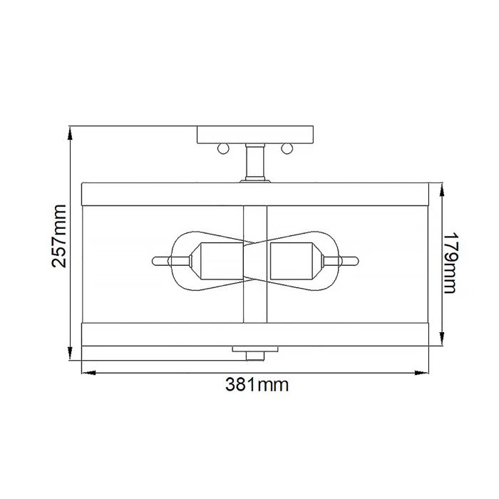 Harrow 2 Light Semi-Flush - Polished Nickel