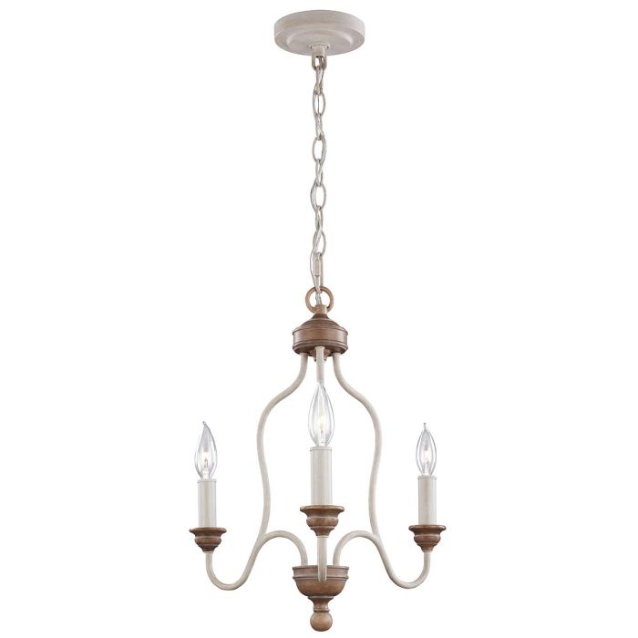 Hartsville 3 Light Chandelier - Chalk Washed / Beachwood