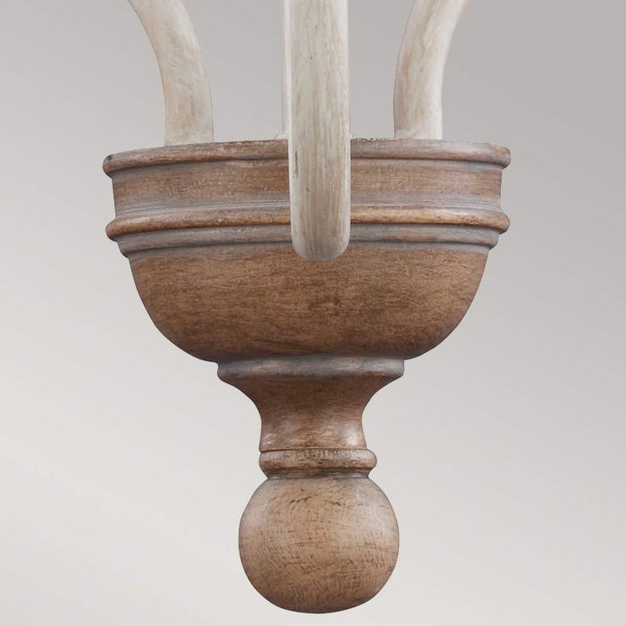 Hartsville 3 Light Chandelier - Chalk Washed / Beachwood