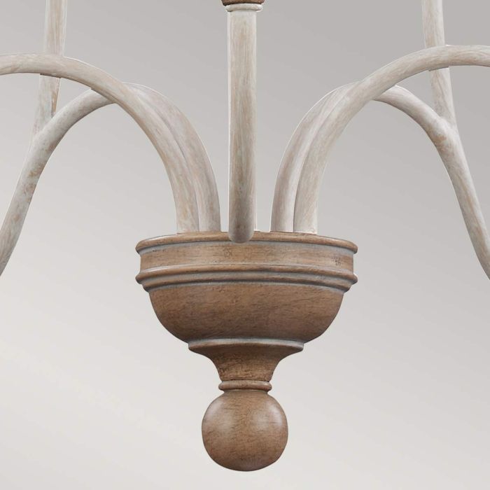 Hartsville 5 Light Chandelier - Chalk Washed / Beachwood