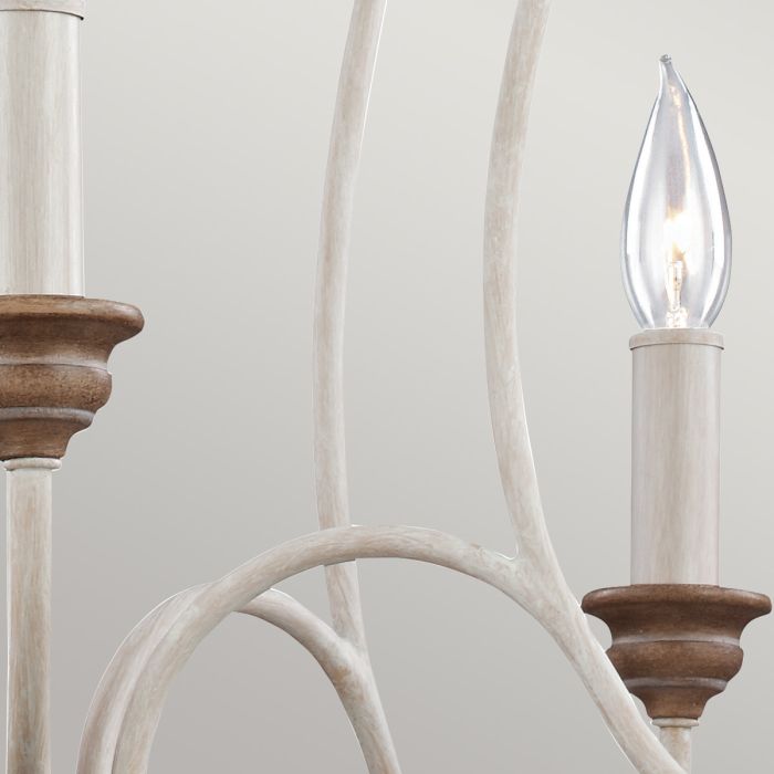 Hartsville 5 Light Chandelier - Chalk Washed / Beachwood