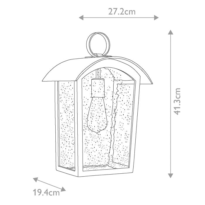 Hodges 1 Light Large Wall Lantern - Ash Black