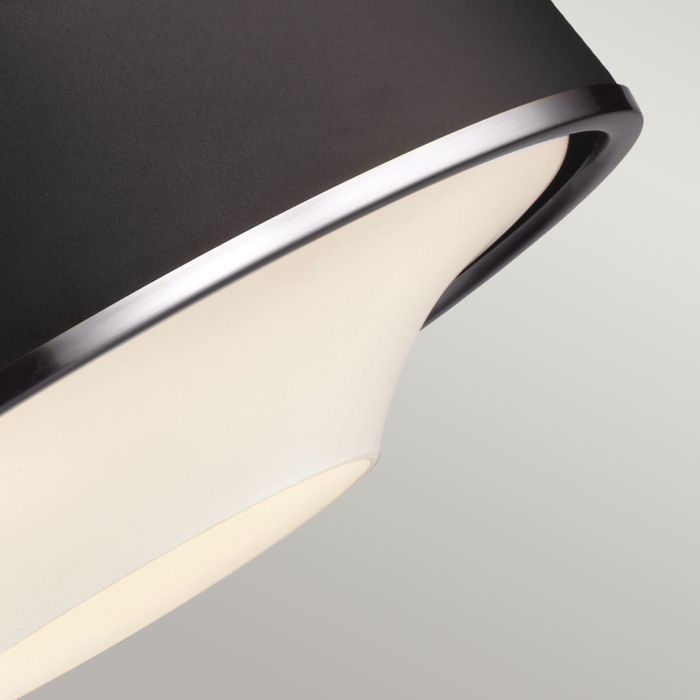 Holloway 4 Light Pendant - Black - Brushed Steel / Black