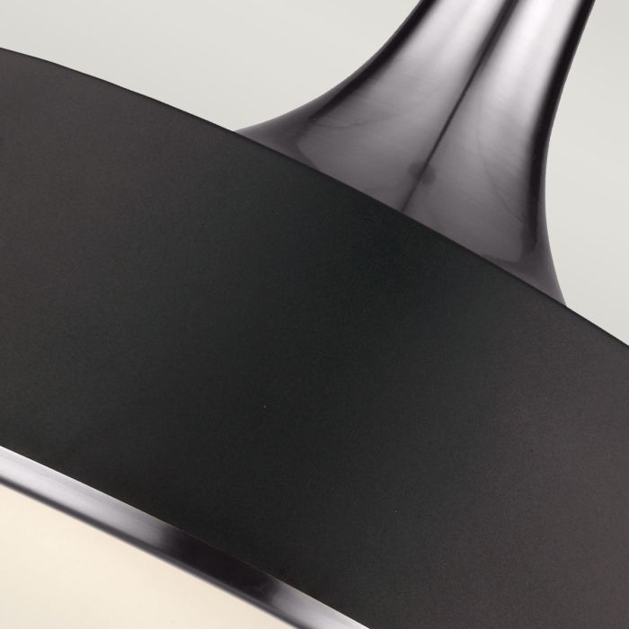 Holloway 4 Light Pendant - Black - Brushed Steel / Black