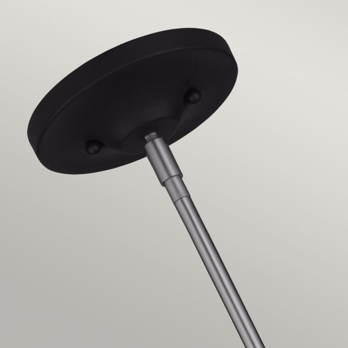 Holloway 4 Light Pendant - Black - Brushed Steel / Black