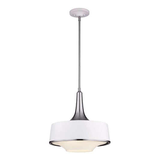 Holloway 4 Light Pendant - White - Brushed Steel / White