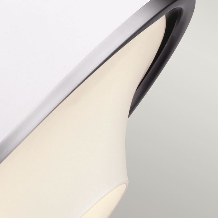 Holloway 4 Light Pendant - White - Brushed Steel / White