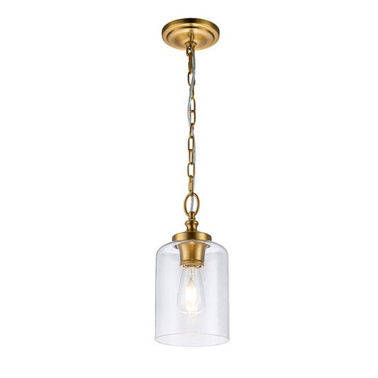 Hounslow 1 Light Mini Pendant - Burnished Brass